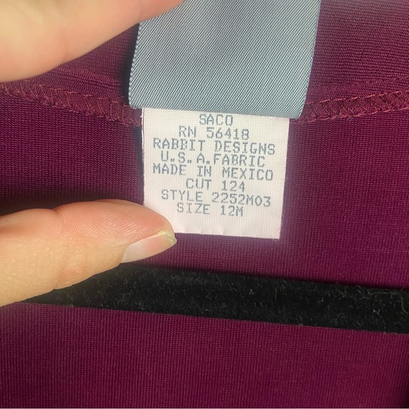 Rabbit Rabbit Rabbit Size 12 Duster Cardigan Burgundy Slinky Strech Long Vintage - Picture 5 of 7